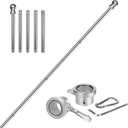 4 x 6 FT Stainless Steel Flag Pole Thicker, Tangle Free Flag Poles for 3x5 Flags, Outdoor Flag Pole for House Yard Garden, 1 inch Diameter Flagpole with Bearing Aluminum Alloy Rings Rust Free