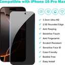 PEHAEL 2Pack for iPhone 16 Pro Max Privacy Screen Protector with Camera Lens Protector Full Coverage Anti-Spy Tempered Glass Film 9H Hardness Easy Installation Bubble Free [6.9 inch]