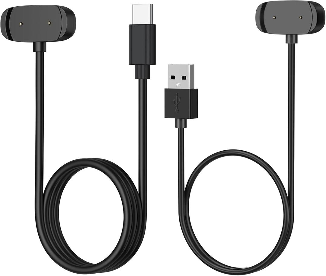 Wanme Charger for Amazfit Bip 5/3 / 3 Pro/U,GTS 4 Mini / 2 / 2e, GTR 2 / Mini / 2e, T-Rex Pro, Active, Replacement Charging Cable Cord Smart Watch Accessories (USB/1.6ft+USB-C/3.3ft)