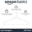 Amazon Basics Slim Velvet Non-Slip Space Saving Suit Clothes Hangers for Closet Organization, Ivory/Beige, 100-Pack, Pack of 100