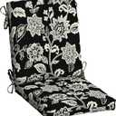 Arden Outdoor Dining Chair Cushion, 20 in x 20 in, Weather-Proof, Rain-Proof, Fade Resistant Patio Cushion for Patio, Dining, or Rocking Chairs 20 x 20, Ashland Black Jacobean