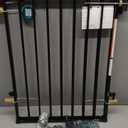 Babelio Baby Gate for Stairs, Kitchen & Doorways, No Bottom Bar| One-Handed Operation| Auto-Close| Hardware Mount (Drill Needed) Safety Dog/Pet Gate (Black - B17, 26-43" W, 28" H)