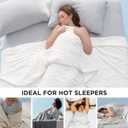 Bedsure Cooling Blankets for Hot Sleepers - Cooling Comforter, Cold Summer Blanket Queen Size for Bed, Ice Breathable and Lightweight Gift for Night Sweats, White, 90x90 Inches