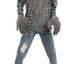 Spooktacular Creations Child Unisex Green Werewolf Costume, Halloween Werewolf Costume with Mask, Gloves and Shoes Cover, Size S