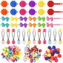 Giegxin 60 Pcs Self Hinge Hair Barrettes Ball Bubble Hair Accessories for Girls Set Plastic Girls Barrettes Clips Assorted Elastic Ponytail Holder Toddler Ball Ties(ovely Style)