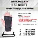 LETHAL MODE Workout Gloves for Men & Women  Fingerless Weight Lifting Gloves with Wrist Support for Gym, Crossfit, and Exercise  Durable Grip for Weightlifting (Medium, D2)