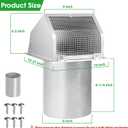 8 inch Wall Vent Ccover,Exhaust Vent Hooded Wall Vent with Screen and Damper,Outdoor Wall Exhaust Vent Cap Exterior Air Vent Cover for Kitchen Range Hood HVAC Duct Dryer Ventilation,Stainless Steel