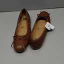 SMNY Low Heel Flat Shoes Comfortable Bowknot Decoration Casual Ballet Shoes, Brown, 9