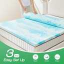 Sweetcrispy Mattress Topper Full, 3 Inch Thick Memory Foam Gel Infused Cooling Toppers Pad for Full Size Bed, Sleeper Sofa, RV, Camper, CertiPUR US Certified, Ventilated and Breathable, Blue