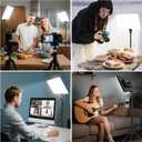 2 Packs LED Video Light with 63" Tripod Stand, QEUOOIY 20W Bi-Color Photography Lighting Kit, Dimmable 2500-8500K Studio Conference Light, Built-in 8000mAh Battery for YouTube/TikTok/Vlog/Streaming