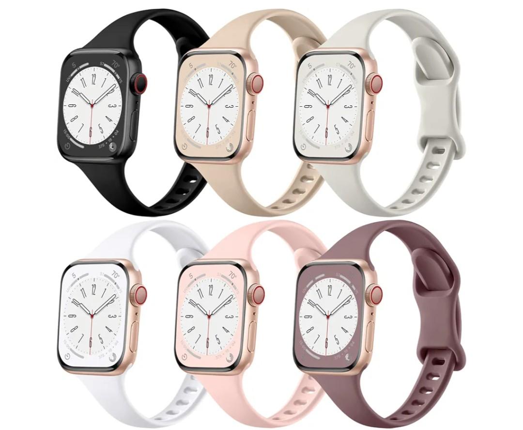 Lerobo Thin Slim Bands Compatible with Apple Watch 40mm 38mm 44mm 45mm 46mm 42mm 41mm 49mm SE iWatch Bands Ultra 3 2 1 Series 11 10 9 8 7 6 5 4 3 2 1 for Women Men, Soft Narrow Sport Strap Wristband