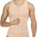 Compression Shirts for Men Undershirts Slimming Body Shaper Waist Trainer Tank Top Vest with Zipper L