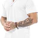 ICEMOOD Mens Henley Shirt Dry Fit Tech 3 Button Slim Fit Quick Dry Gym Tshirt Short Sleeve Lightweight Casual T Basic Tee, XXL