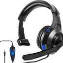 One Ear Headset with Mic for PS5/PS4/Xbox One/Xbox Series X/S/Nintendo Switch/Lite/Steam Deck, Gaming Headphone with Microphone Control, 3.5MM Wired Unilateral Chat Headset for Laptop/Tablets/Phone/PC