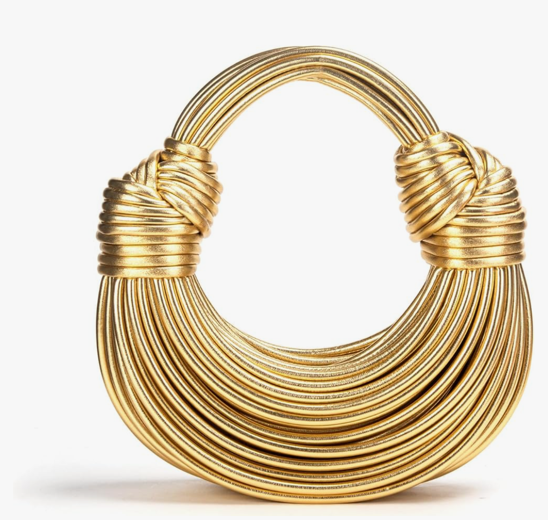 Hand-Woven Bread Women's Clutch Top Handle Satchel Shoulder Crossbody Creative Noodles Purses Underarm Bag Handbag