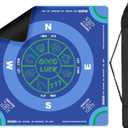 Mahjong Mat for Table with Carrying Bag, 32.4" x 32.4" Non-Slip Neoprene Mahjong Mat with Rules, Noise-Reducing Gaming Mat for Mahjong, Poker, Cards, Board and Tile Games - Blue