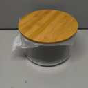 Oungg Large Salad Bowl, Trifle Bowl Glass with Sealed Lid, Versatile Mixing and Serving Bowl for Laying Ice Cream,Cake,Cupcake,Salad (9 in)