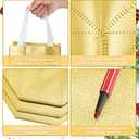 Eccliy 80 Pieces Gift Bags Set Glossy Reusable Tote with Handles Grocery Bags Bulk for Wedding, Bachelorette Party, Christmas(Medium,Gold) (1 Count (Pack of 80))