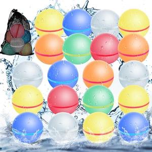 Self Sealing Reusable Water Balloons 20PCS Magnetic Water Balloons Quick Filling Water Balls Toys Silicone Water Splash Ball Water Bomb Cool Toy,Summer Pool Beach Outdoor Toys For Kids Ages 3 4 8 12+