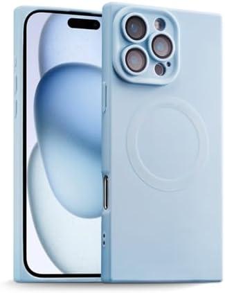 ZhyzRhsm Designed for iPhone 16 Pro Max Case Silicone Compatible with Magsafe, Camera Lens Protector, Military Grade Shockproof Protective, Rectangle Magnetic Phone Case for iPhone 16 Pro Max Blue