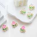 2 x Mini Hair Jaw Clips 10pcs Sparkling Metal Flower Barrettes Non-Slip Metal Sparkly for Teens and Women Cute Hair Accessories (Purple Green)