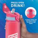 MILTON Water Bottle with Straw 32 oz, Leakproof Flip Top Lid, Wide Mouth for Easy Cleaning, BPA Free Plastic