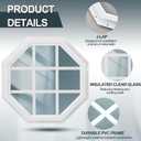 18" Octagon Shed Window, Fixed J-Lap Window for Shed, White