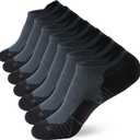 WANDER Men's Athletic Running Socks 7 Pairs Thick Quarter Socks Cushion Ankle Socks for Men Sport Low Cut Socks(7 Pairs Grey Black, Size:12-14), X-Large