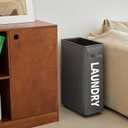 25" Slim Rolling Laundry basket on Wheels, 50L Collapsible Narrow Corner Laundry Hamper, Foldable Storage Bins, Grey