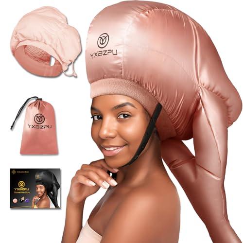 Bonnet Hair Dryer,Hooded Dryer Bonnet,Hair Dryer Hooded Diffuser Cap for Curly,Speeds Up Drying Time,Safety Deep Conditioning,Styling,Curling at Home(Pink)