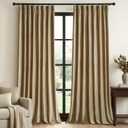 Taupe Velvet Pinch Pleated Curtains: 96 Inches Long 2 Panels Set Luxury Living Room Darkening Thermal Insulated Drape with Hooks- Elegant Soundproof Noise Reducing Back Tab Window Curtain for Bedroom