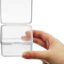 SATINIOR 24 Packs Small Clear Plastic Beads Storage Containers Box with Hinged Lid for Storage of Small Items, Crafts, Jewelry, Hardware (2.48 x 2.48 x 1.57 Inches)