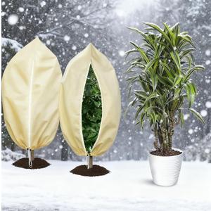 2 Pack Plant Covers Freeze Protection 47.2''70.8'' Upgraded Large Frost Cloth Plant Freeze Protection with Zipper and Drawstring Plant Covers for Frosts Reusable Frost Cloths for Valuable Plants