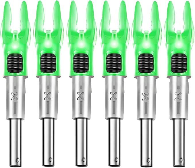 DEEPOWER X Lighted Nocks for Arrows .204/.233/.244/.246 with ON/Off Switch with H, S, GT Bushings 