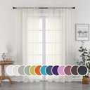 OWENIE Sheer Curtains 90 Inches Long, Elegant Sheer Curtains for Bedroom, Window Voile Sheer Curtain Panels/Drapes/Treatment for Living Room, 2Pcs, Each 42" W x 90" L, Ivory
