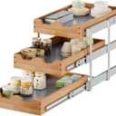 OCG Pull Out Cabinet Drawer 11" W x 21" D, 3 Tier Pull Out Cabinet Organizer, Heavy-Duty Slide Out Drawer for Cabinets, Base Cabinet Organization for Kitchen, Pantry, Bathroom