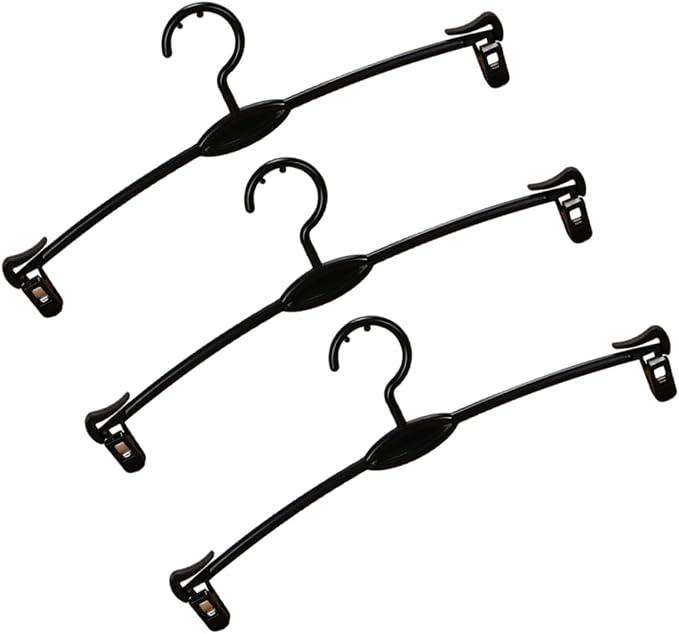 Plastic Bra Hangers with Clips for Delicates, Black