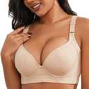Plus Size Push Up Bras for Women Hide Back Fat Smoothing Bra Underwire Support Bras 34B to 46DD (44B, Beige)
