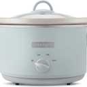 Crock-Pot Design Series 4.5-Quart Manual Slow Cooker, Serves 5+ People, Great for Chili, Soup, Stews, & More, Removable Stoneware is Oven & Dishwasher-Safe, Macaroon Blue