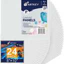 Artkey Canvases for Painting 8x10 Inch 7-Pack, 10 oz Primed 100% Cotton White Blank Flat Canvas Boards, Art Paint Canvas Panels for Acrylic Oil Watercolor Tempera Paints