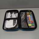 Heavy Duty Handheld Sewing Machine with 110 PCS Sewing Kit & Blue Leather Case, Mini Portable Hand Held Sewing Machine for Adults and Beginners, for Mending Clothes, DIY Projects, at Home or on the Go (Black)