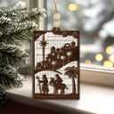 5 x Nativity Scene Ornamen O Little Town of Bethlehem  Nativity Christmas Tree Decoration with Hymn Sheet, Holy Family Ornament & Rustic Faith Design  Christian Holiday Keepsake Gift