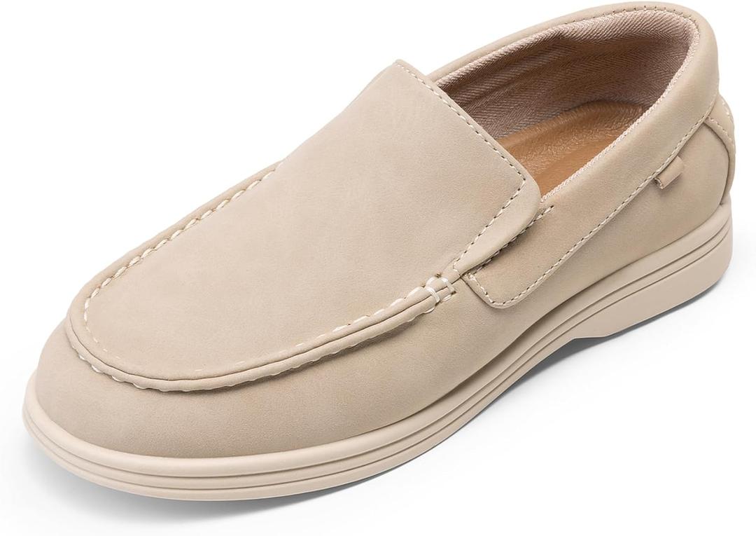 DREAM PAIRS Boys Dress Shoes Slip-On Loafers Casual Flat Shoes ,Size 5 Big Kid,Khaki,