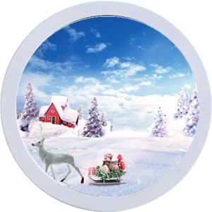 Round Photo Frame Wooden Wall Hanging Picture Frames for Home Office Wall Decor (White, 12 inch)