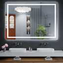 48"x36" LED Bathroom Mirror with Lights, Backlit + Front Lit with CRI>90, Lighted Mirror for Bathroom, Anti-Fog, Dimmable Brightness, 3 Colors, Memory Function, Shatterproof Tempered Glass