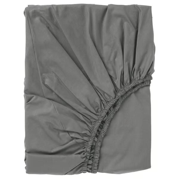Fitted sheet, grey, Queen
