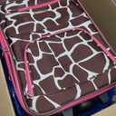 Rockland Fashion Softside 2 Piece Luggage Set, Expandable, (14" Tote/19" Upright), Pink Giraffe