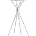 VASAGLE Bar Table, Round Cocktail High Top Pub Bistro Table for Party, Kitchen Dining, Home Bar, 23.6 x 23.6 x 41.3 Inches, Metal Frame, Modern Style, Easy to Assemble, Cloud White and Matte White, 1 Pack