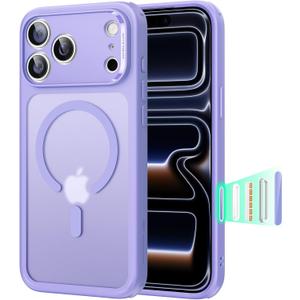 ESR for iPhone 17 Pro Case, Camera Control, Compatible with MagSafe, Shockproof Military-Grade Protection, Magnetic Phone Case for iPhone 17 Pro, Classic Hybrid Case, Frosted Purple
