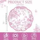 100 Pieces Pink Floral Paper Plates 9 Inches Disposable Pink and White Flower Scalloped Plates Vintage Floral Dinner Dessert Decorative Plate for Wedding Baby Shower Birthday Party Supplies